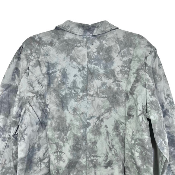 Democracy Seamed Denim Military Jacket Stormy Sea Tie Dye Gray NWT - Picture 7 of 10